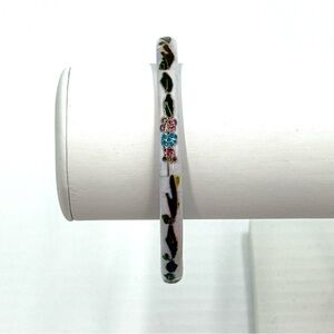 Vintage Cloisonné Floral Bangle Bracelet